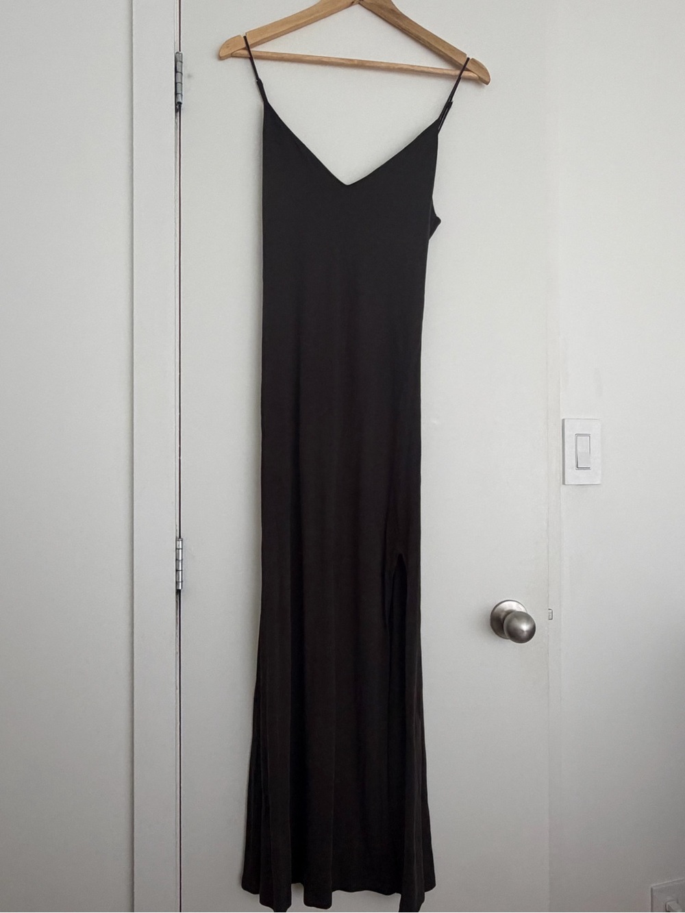 ba&sh Brown Slip Maxi Dress with V-Neck